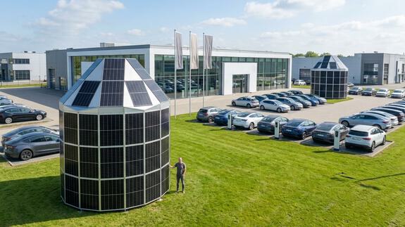 Solar-Iglu am E-Mobilitätsstandort Busdepot